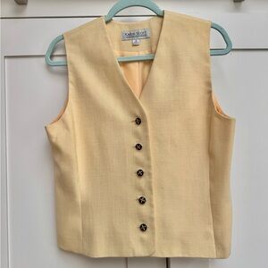 Butter Yellow Women’s Vest - 80s 90s Vintage - Size 10